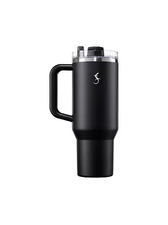 LURCH | Isolier-Becher mit Trinkhalm 1,2l Schwarz | 